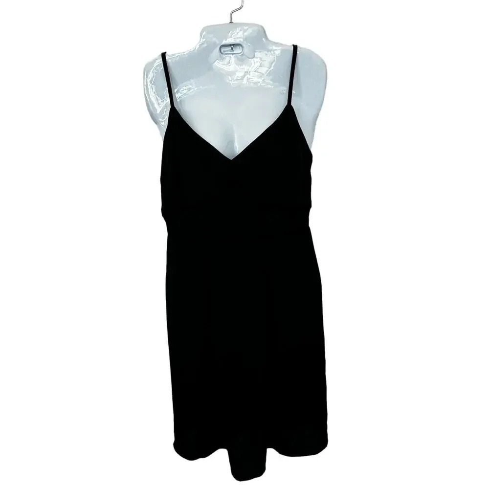New All Worthy by Hunter McGrady Chiffon Black Dress Lace Inset‎ Women's Size O
